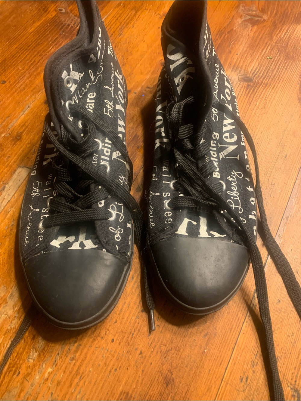 Women Black Script High-Top Sneakers
